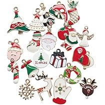 100 Breloques De Noël Mixtes En Alliage émaillé, Pendentifs