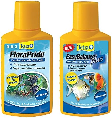 Aquarium Plant Fertilizer And Water Treatment Conditioner Kit For Freshwater Fish And Turtle Tanks - 8.45 Oz Each Bottle - Reduces Potassium Nitrate And Phosphates - Aquatic Tank Cleaner Chemicals