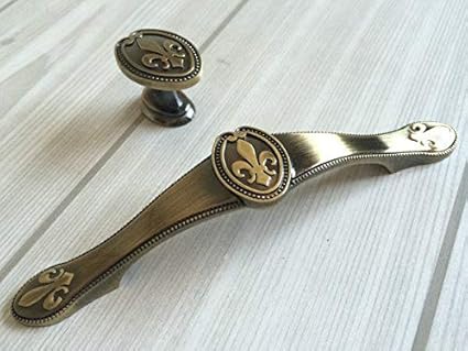 Set Of 1 3 75 Fleur De Lis Dresser Knob Drawer Pulls Kitchen