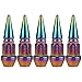 Senzeal 5X Long Spike Valve Caps Aluminum Car Tire Valve Stem Caps Bike Tire Caps Colorful