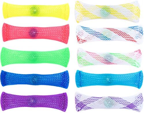 Fidget Toys with Mesh and Marble 10 pack - Quiet Sensory and Stress Relief Toy for Kids and Adults - May Increase Focus and Helps with Anxiety Disorder (ADHD, ADD, Autism)