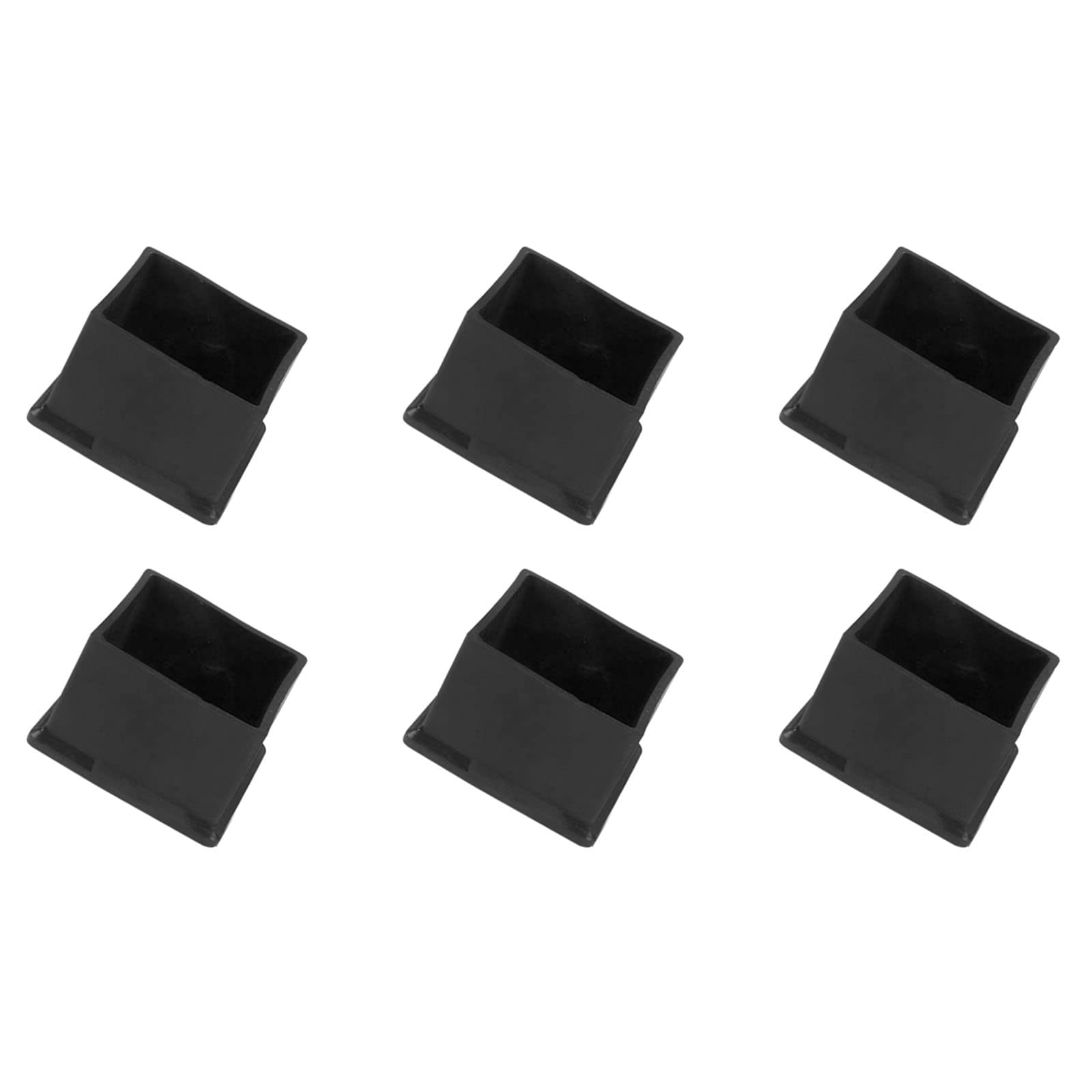 METALLIXITY Chair Leg End Cover (60mm x 60mm) 6Pcs, Square PVC Furniture Feet Caps Floor Protector - for Sofa Table Patio Chairs, Black