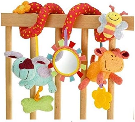 ENLI Baby Stroller Toy & Activity Spiral Clip On Pram & Pushair with Mirror Bell Decoration Baby Toys