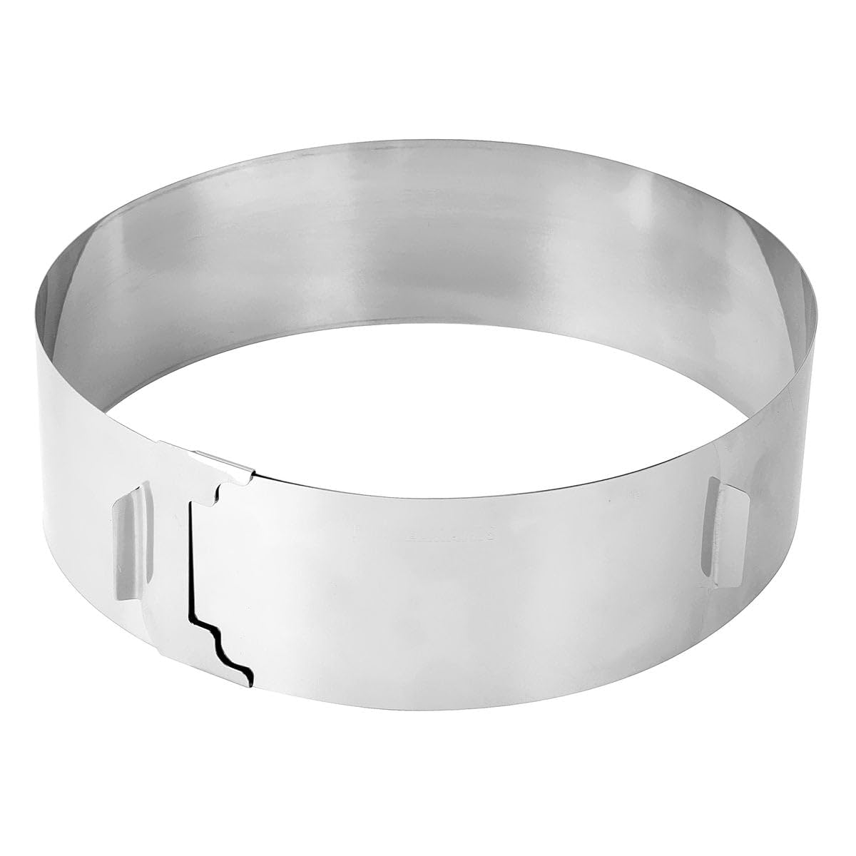 Zenker "Patisserie Cake Ring with 2 Handles, Stainless Steel, Silver, 15-30 x 7.5 cm