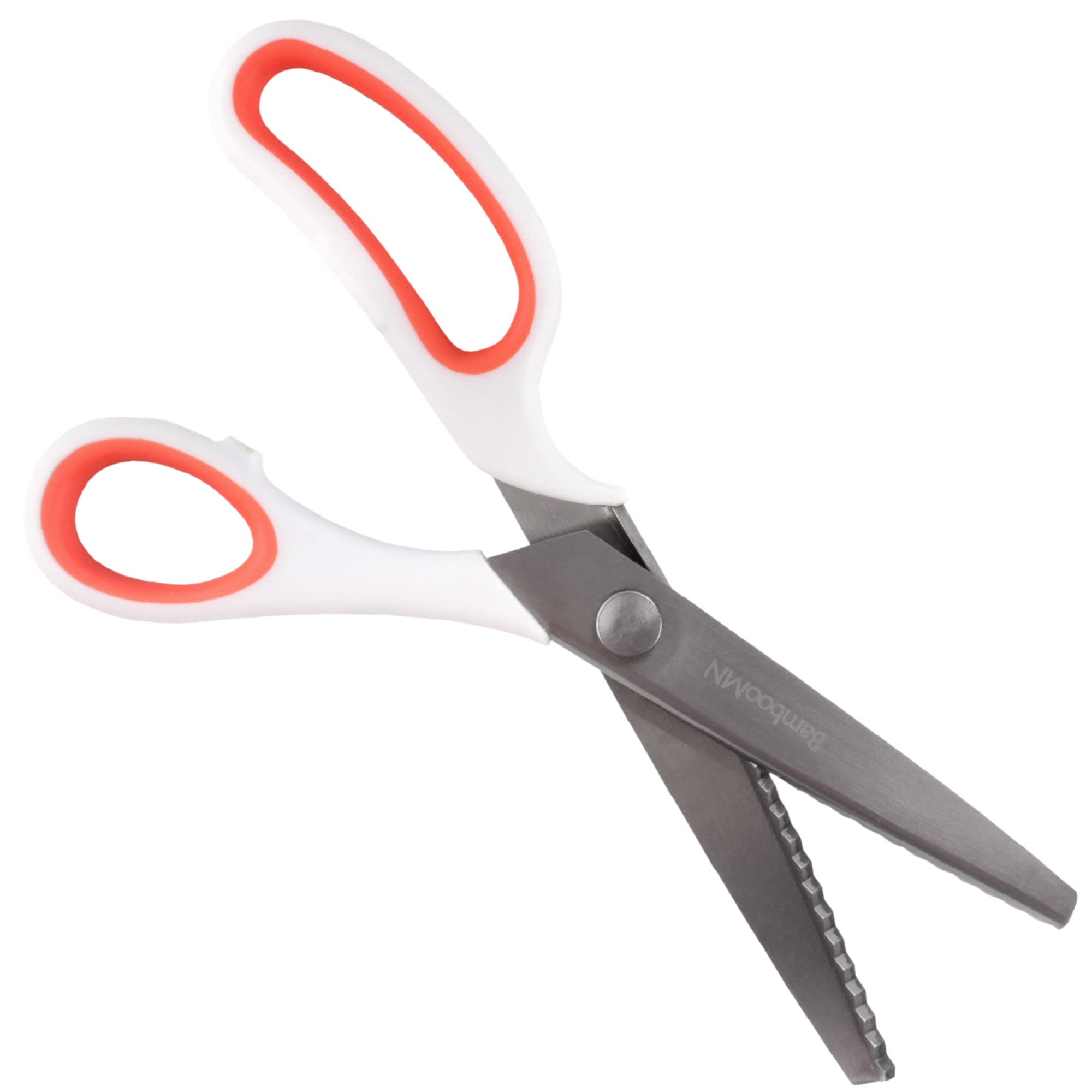 JubileeYarn Professional Grade Pinking Shears - 9" Serrated Stainless Steel - White & Orange - 1 Pair
