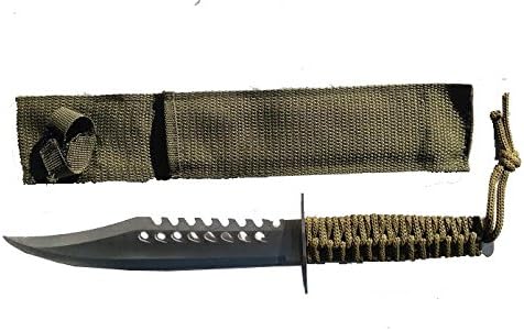 13" Tactical Clip Point Paracord Wrapped Hunting/Survival Knife