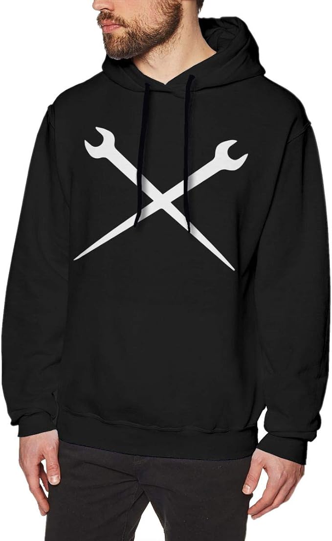 Men's Ironworker Crossed Tools1 Basic Hooded Sweatshirt Hoodies