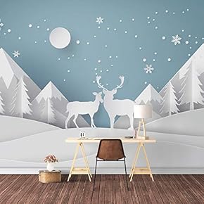 Wall Mural Snow World Removable Wallpaper Wall Sticker for Bedroom Living Room - 66x96 inches