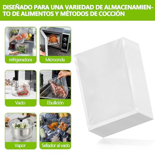 Rantuia 200PCS Bolsas para Sellar al Vacío 15 x 20/20 x 30cm, Bolsas de Vacio para Alimentos, Bolsas Envasar al Vacio, Se Utiliza para Conservar Verduras, Frutas y Carnes.