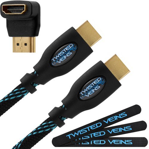 Twisted Veins HDMI Cable 3 ft, Premium HDMI Cord Type High Speed with Ethernet, Supports HDMI 2.0b 4K 60hz HDR on Most Devices and May Only Support 4K 30hz on Some Devices