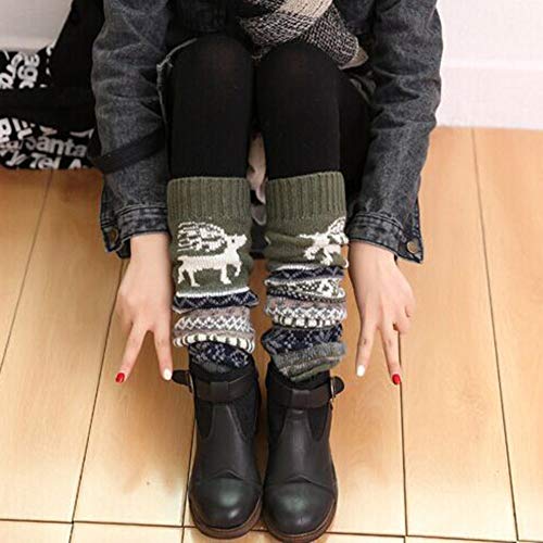 Frauit Beenwarmers voor dames en meisjes, grof gebreide beenwarmers met alpacawol, pluizig, voor de winter, warm, voor… - Image 3