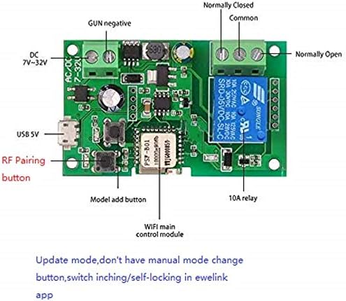 MHCOZY Smart Wireless WiFi Relay Switch control de voz de su chimenea trabajo con Alexa Assistant IFTTT 1CH 5 32V