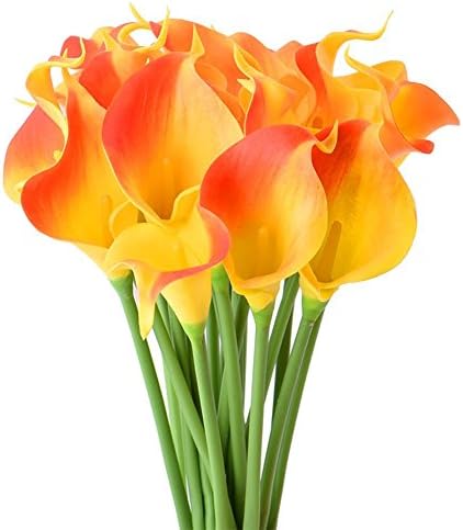 StarLifey 20pcs Calla Lily Bridal Wedding Bouquet Lataex Real Touch Artificial Flower Bulk Home Party Decor Thanksgiving Day Gift