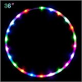 willway 36 inch LED Light Up Hula Hoop, 27 Colors Changing LED Hula Hoop for Adults, Portable & Weighted