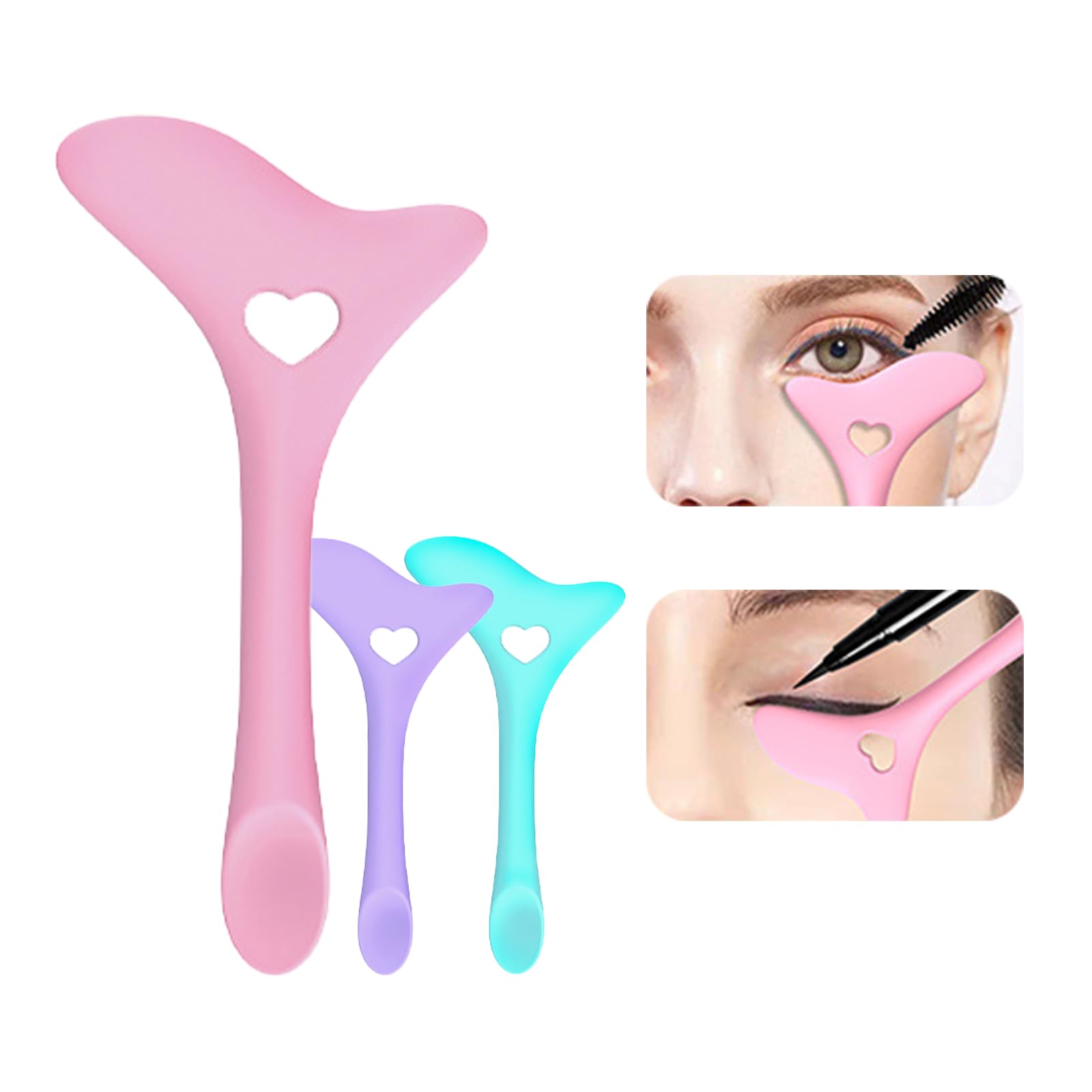 Eyeliner Stencils, Winged Eyeliner Tool, Mascara Shield, Multifunctional Silicone Eyeshadow Applicators, Perfect for Beginners in Makeup -Eyeliner guide tool-Winged eyeliner tool-Makeup stencils