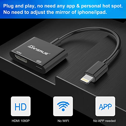 image for Ivendita 1900 Compatible with Phone X 8 7 6 iPad HDMI Adapter Converte