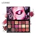 UCANBE 18 Color Eyeshadow Palette + 6pcs Multifunction Makeup Brushes Set Kit, Highly Pigmented Matte Shimmer Blending Eye Shadow Powder Pallet
