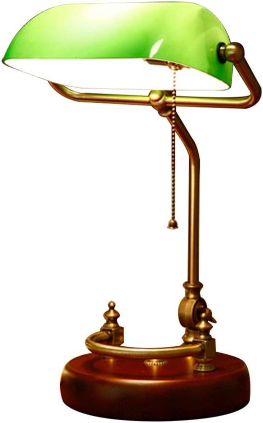 Lámpara De Mesa Tradicional De Escritorio De Banquero,En Latón Antiguo