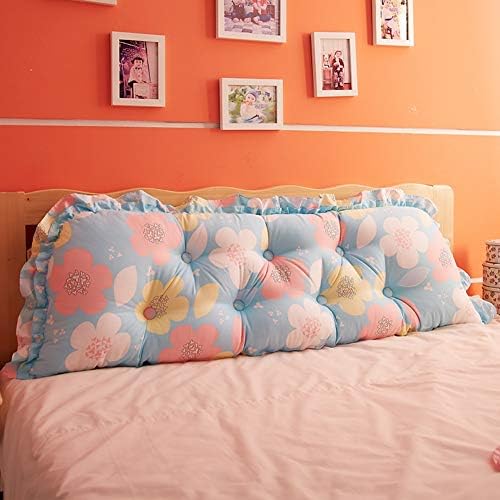 Wgang Korean Version of Cotton Headboard Large Cushion Soft Bag Removable Wash Bed Cotton Large Back Sofa Long Pillow Bed Back (Color : F, Size : 120cm)