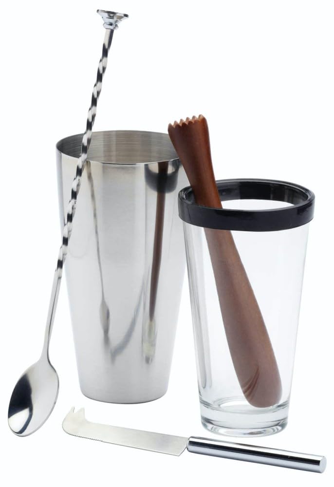 BarCraft Mojito Kit, 5 Piece Cocktail Making Set, Green