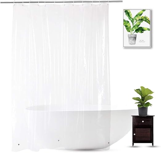 Amazon Com Wellcolor Clear Shower Curtain Liner 72 X 75 Inch