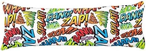 Comic Book Sounds Body Pillow Case Long Cotton Pillow Sham for Bed 20 x 54 inch