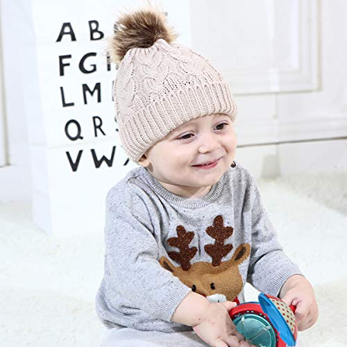 Yinuoday Baby Knit Hat Cap Winter Warm Wool Infant Toddler Kids Crochet Beanie Cap New (Khaki)