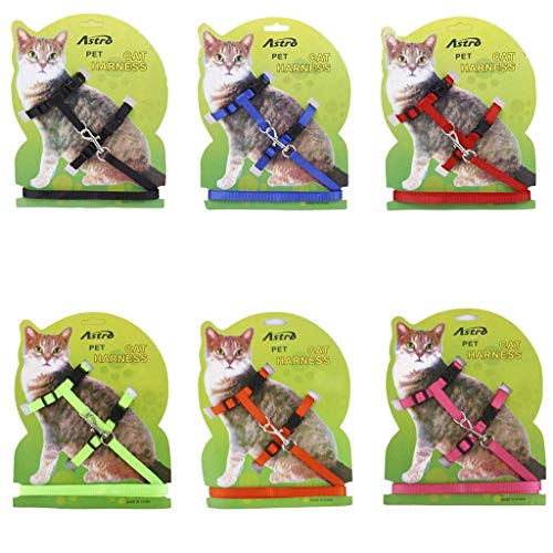 NiceButy Adjustable Pet Cat Kitten Belt Collar Leash Harness Safety Strap Traction Rope (Blue)