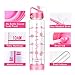 Easy Clean 32 Oz Straw Water Bottle, Eco friendly Measurement Markings Water Bottle Time Marker, Leak Proof BPA Free Fruit Infuser Water Bottle Oz Tracker, Office 1 Liter Gym Bottle Reminder to Drink