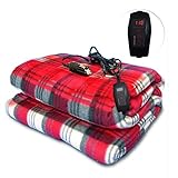 Zone Tech Car Heated Travel Blanket - Plaid Premium Quality 12V Automotive Comfortable Heating Car Seat Blanket Great for Summer