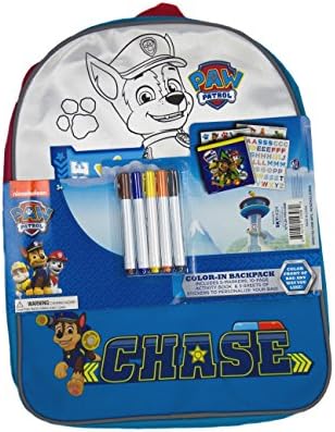 Nickelodeons Paw Patrol Chase Color-In Backpack