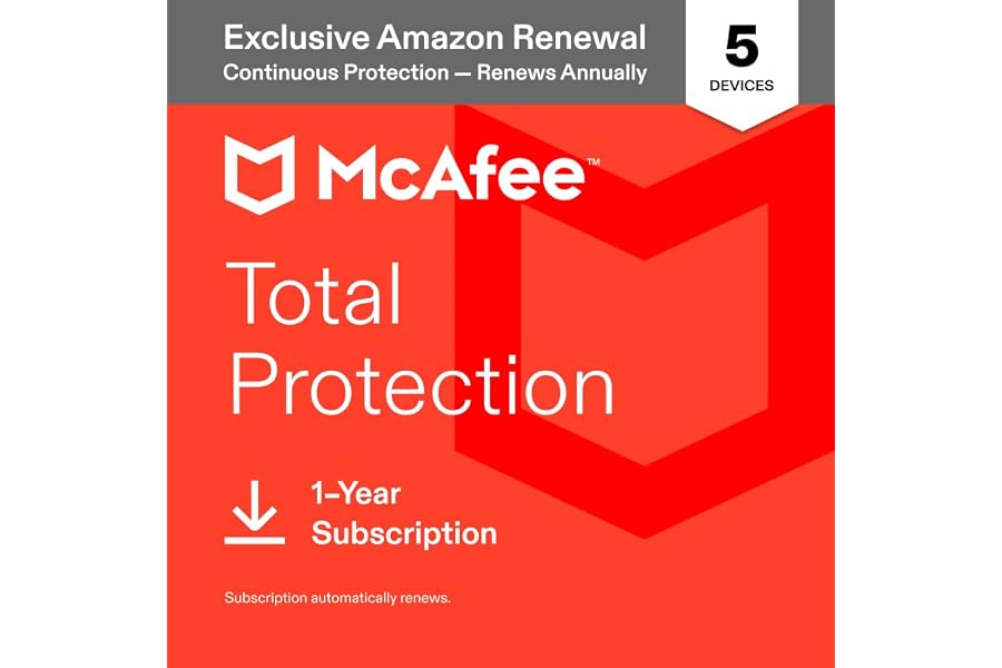Gift Idea: McAfee Total Protection 2027 Antivirus Software for 5 Devices