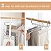 WAOU Massy Pants Hangers Multi-Layer Hanging Pants 5 in 1 Pants Rack Stainless Steel Pants Hangers Folding Storage Rack Space Saver Storage for Trousers Scarf Tie Belt Adjustable(2 Pack)