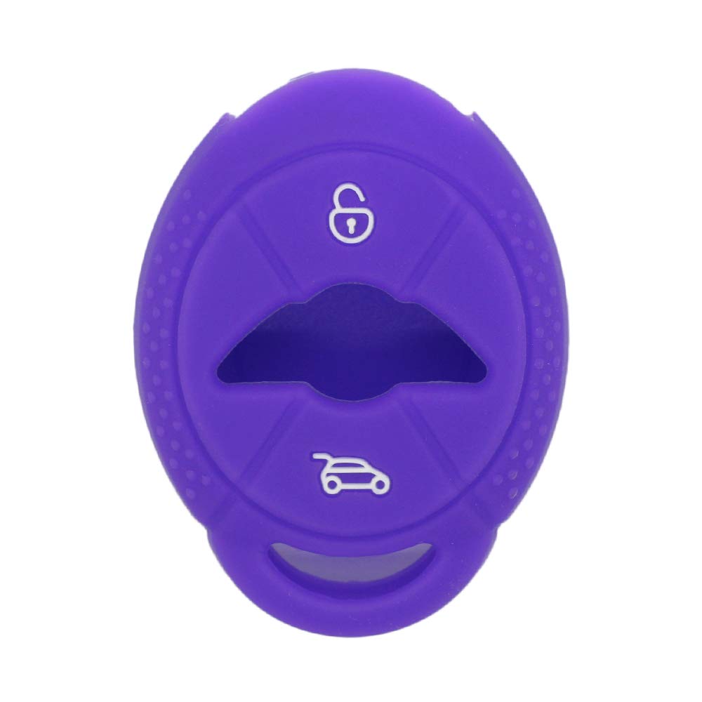 BROVACS Silicone Cover Protector Case Holder Skin Jacket Compatible with BMW Mini Cooper 3 Button Remote Key Fob CV4904 Deep Purple