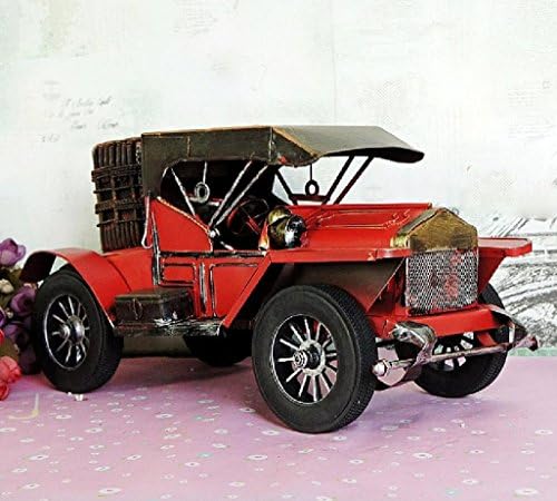 IXTT Iron sheet art work Large passenger car festival Gift Antique Business two colors Home furnishing ornaments , red