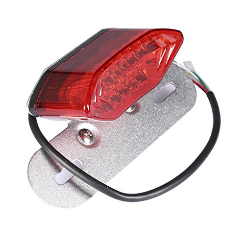 1PCS Universal Flexible Brake Tail Stop Light Led Strip Motorcycle Led Tail Light Turn Signal Brake License Plate Strip Flexible (Silver Red)