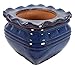 Scallop Square Self Watering Glazed Ceramic Pot - Ocean Blue - 5.3"