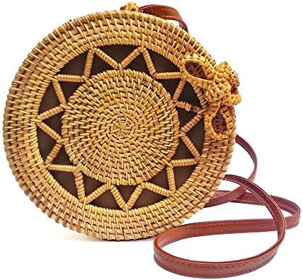 Women's Handbags Rattan Cross-body Bags Shoulder Messenger Bag Beach Handwoven Natural Star