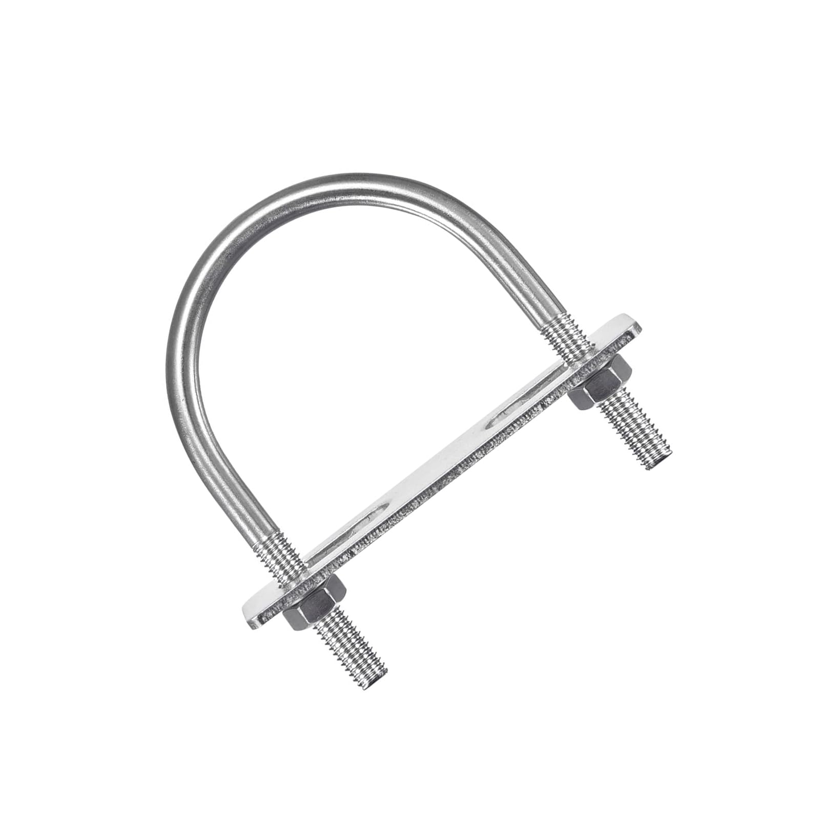MACHSWON Round U-Bolt,1 Set 304 Stainless Steel M8 U Bolts 63mm(2.5") Inner Width 90mm Length with Nuts and Frame Plate for Automobiles Boat Trailer