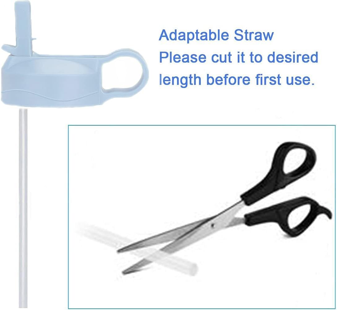 Top Souls Wide Mouth Straw Lids Compatible with Most Sports Water Bottles, 2 Lids 2 Long Straws 2 Brushes in 1 Value Pack (Stone & Black) : Sports & Outdoors