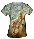 Yizzam- Alphonse Mucha - "Madonna of the Lilies" (1905) -TShirt- Womens Shirt-Small