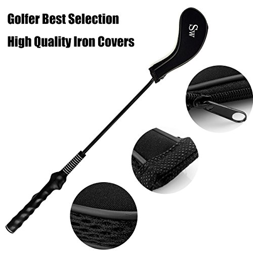 Aree Golf Club Covers,Neoprene Zippered Headcover For Golf Club Iron Head Covers Set For All Standard Clubs 10 PCS