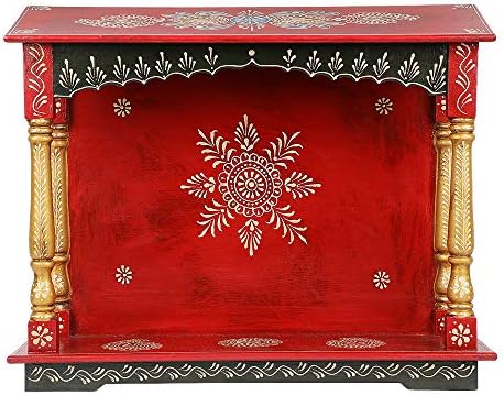 Harisons Homes WM161906 Wooden Antique Mandir with Carving (Brown)