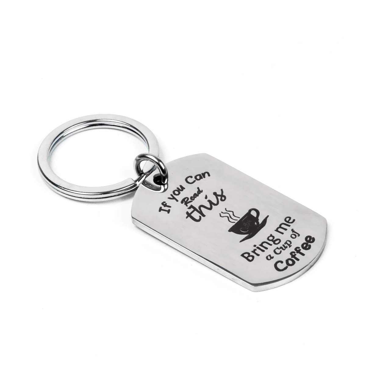 If You Can Read This, Bring Me Keychains - Beer, Wine, Coffee, Chocolate Theme - Funny Novelty Stainless Steel Key Chain Decoration Key Holder Ring Keys Organizer Gifts for Men and Women (Coffee)