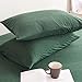 MisDress Jersey Knit Cotton Fitted Sheet Queen Size Dark Green Fitted Sheet Set 3 Pieces, 15