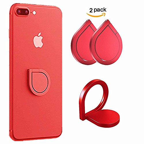 Phone Ring Holder Stand, Ankoe 2 Pack Universal 360 Rotation Water Drop Shape Smartphone Finger Ring Grip Stand for iPhone X 8 7 Plus 6S Samsung Galaxy S8 S9 Plus and Tablets (Red)