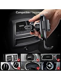 Baseus 10 W Qi inalámbrico cargador de coche Air ventilación soporte para iPhone X 8 8 Plus Samsung Galaxy S9 S8 S7 S7 Edge Note 8 cargador rápido de carga inalámbrica soporte de coche soporte de teléfono