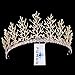 FUMUD Vintage Wedding Bridal Rhinestone pearl Gold Headband Crown Tiara Hair Accessories (Gold)
