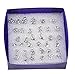 18 Pairs/lot Mixed Styles 925 Sterling Silver Studs Earring Platinum Jewelry