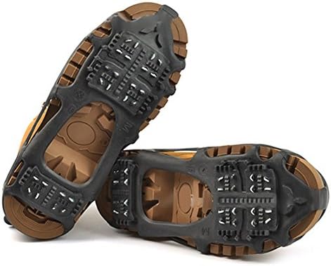 Crampons 24 Teeth Claws Anti-slip TPE Shoes Cover Outdoor Ski Ice Snow Hiking Climbing Grippers , XL
